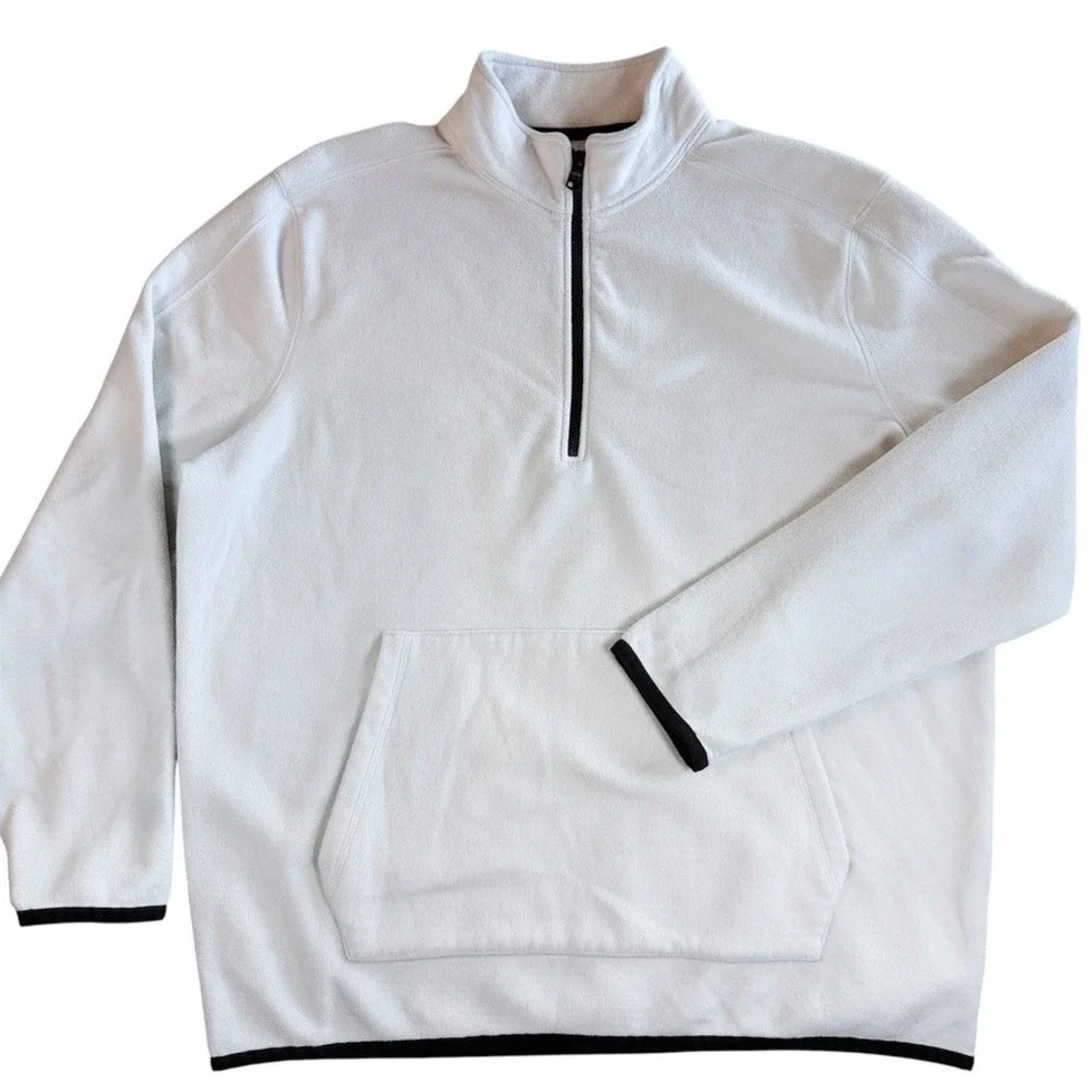 Banana Republic Arctic Fleece Quarter Zip Pullover Mens XXL‎ White 762211-01